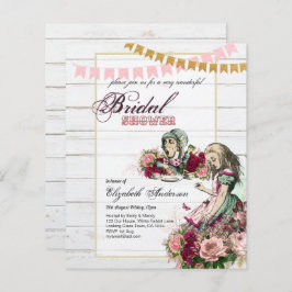 Alice i Wonderland Möhippa Tea Party Inbjudan