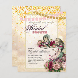 Alice i Wonderland Möhippa Tea Party Inbjudan