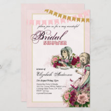 Alice i Wonderland Möhippa Tea Party Inbjudan