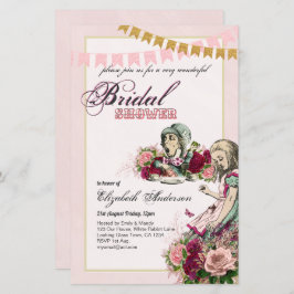 Alice i Wonderland Möhippa Tea Party Inbjudan