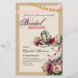 Alice i Wonderland Möhippa Tea Party Inbjudan Flygblad