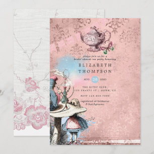 Alice i Wonderland Möhippa Tea Party Inbjudningar