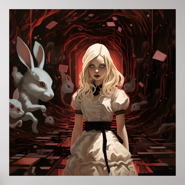 Alice i Wonderland Mörk Surrealistiska Poster (Framsidan)