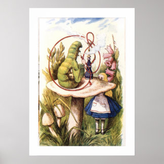 Alice i Wonderland Möter Vintagen för vattenpelare Poster
