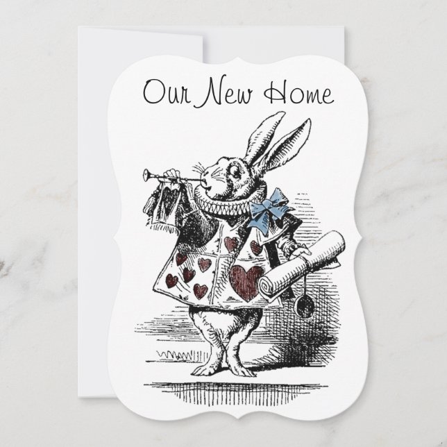 Alice i Wonderland New Home Notification Card Meddelande (Framsida)