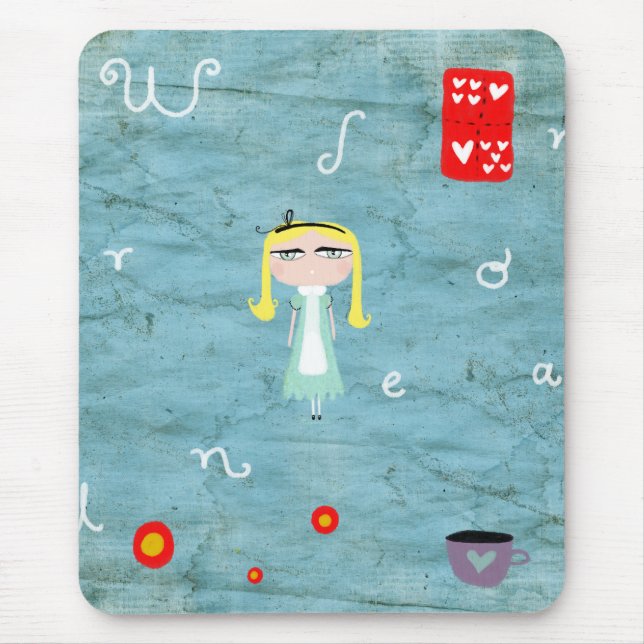 Alice i Wonderland nödlidande te kopp-musslan Musmatta (Framsidan)