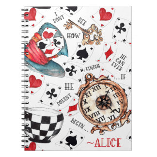 Alice i Wonderland notebook med citat Anteckningsbok