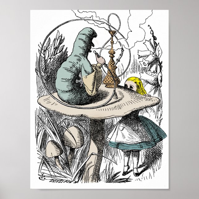 Alice i Wonderland och Catapillar Poster (Framsidan)