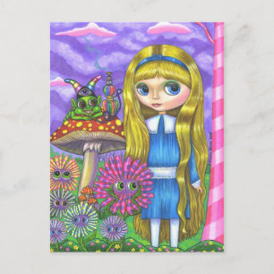 Alice i Wonderland och Caterpelare Postcard Vykort