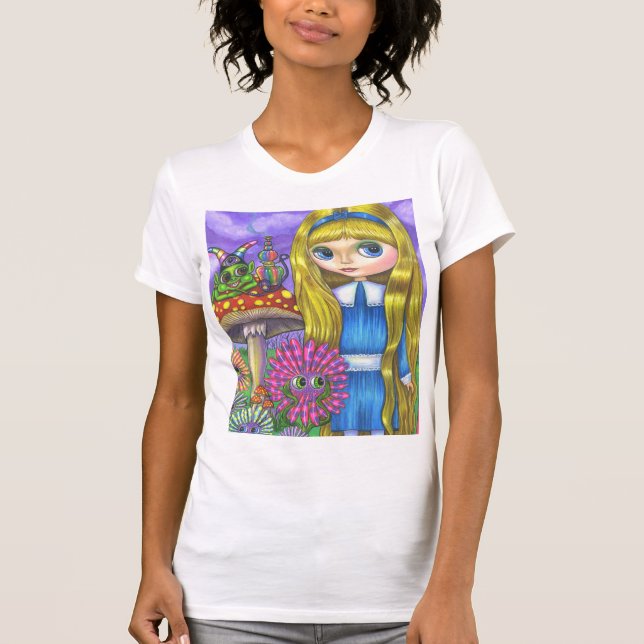 Alice i Wonderland och Caterpelare Tee (Framsida)