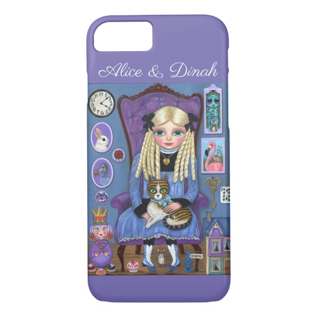 Alice i Wonderland och Dinah Cat Cute Fairy Tale Case-Mate iPhone Skal (Baksida)