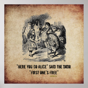 Alice (i Wonderland) och Dodo Funny Poster