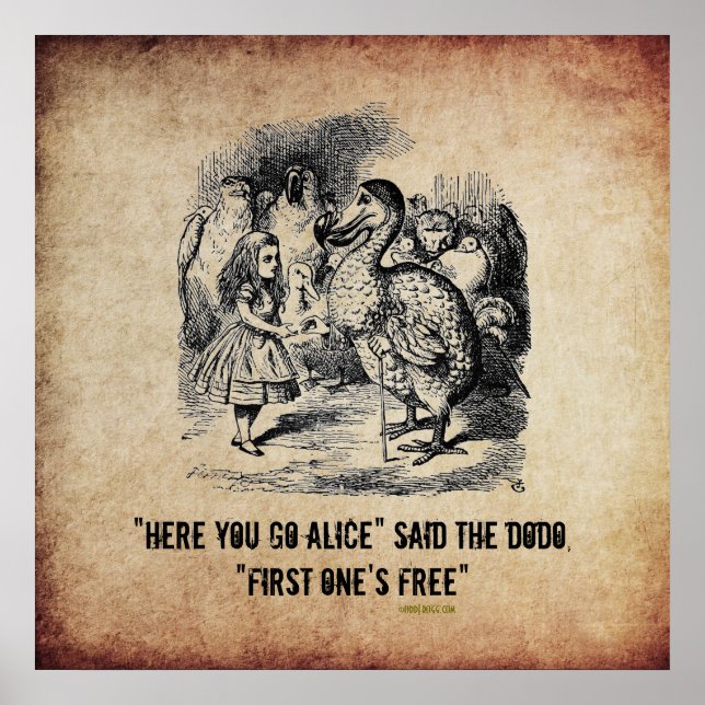 Alice (i Wonderland) och Dodo Funny Poster (Framsidan)
