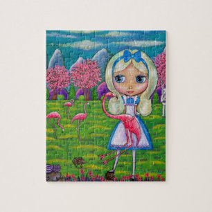 Alice i Wonderland och Flamingos Puzzle Pussel