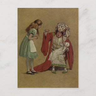 Alice i Wonderland och hertiginnan och Gris Vykort