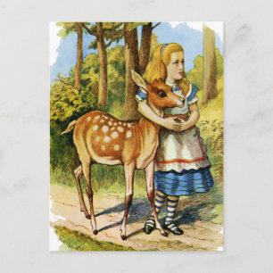 Alice i Wonderland och Hjorten Vykort