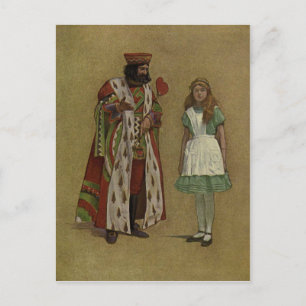 Alice i Wonderland och Kung i Hearts Vykort
