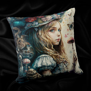 Alice i Wonderland och Magic Mushroom Kudde
