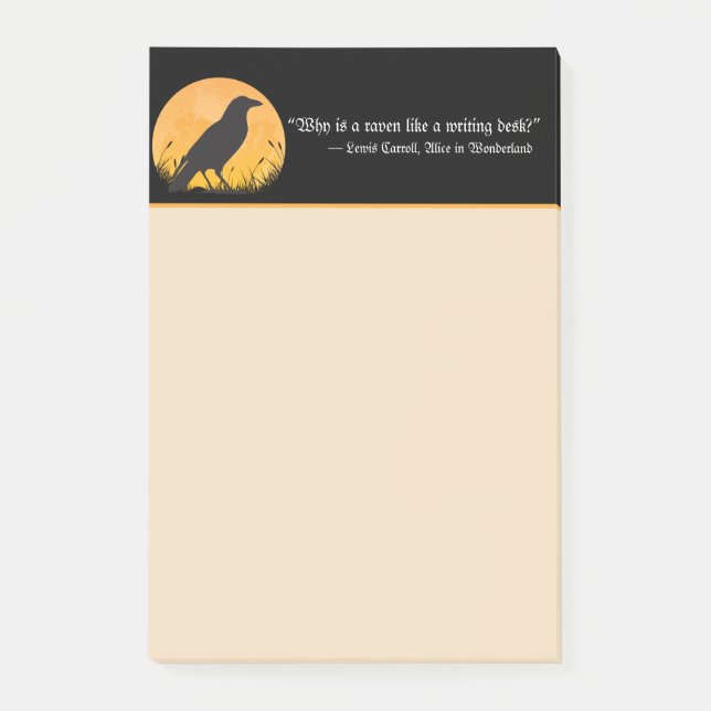 Alice i wonderland och Raven Post-it Block (Framsida)