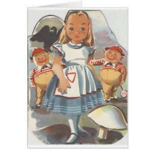 Alice i Wonderland och Tweedle Dee & Tweedle Dum Hälsningskort