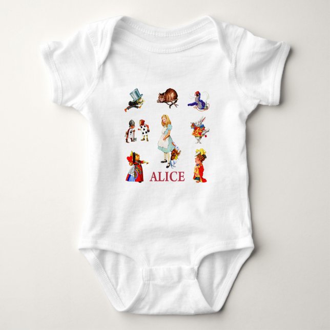 Alice i Wonderland och vänner Tee Shirt (Framsida)