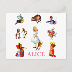Alice i Wonderland och vänner Vykort