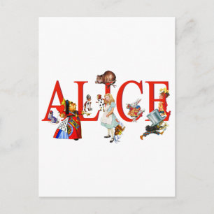 Alice i Wonderland och vänner Vykort