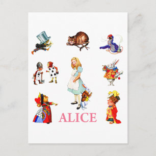 Alice i Wonderland och vänner Vykort