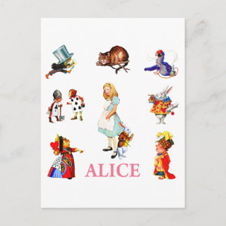 Alice i Wonderland och vänner Vykort