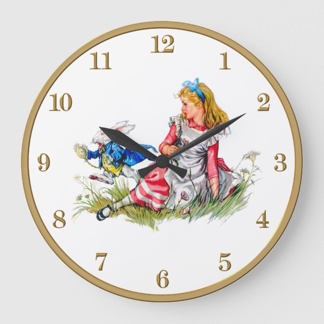 Alice i Wonderland och Vita kaninklostret Stor Klocka (Framsida)
