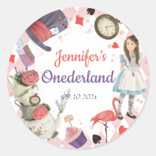 Alice i Wonderland Onederland Runt Klistermärke