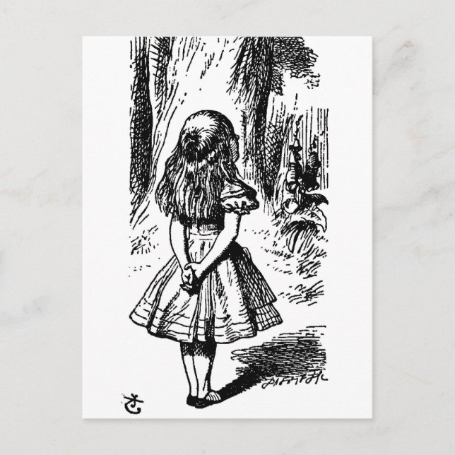 Alice i Wonderland - originalillustration Vykort (Framsida)