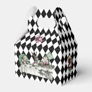 Alice i Wonderland på Black and White Harlequin Presentaskar