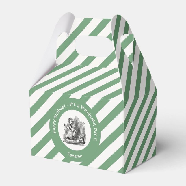 Alice i Wonderland Party - Alice och Kitten Presentaskar (Baksidan Sidan)