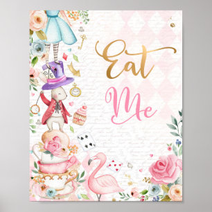 Alice i Wonderland Party Decor Eat Me Bord Sign Poster