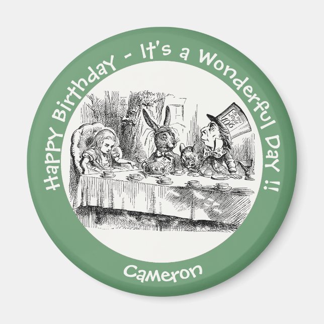 Alice i Wonderland Party - Mad Hatters Tea Party Magnet (Framsidan)