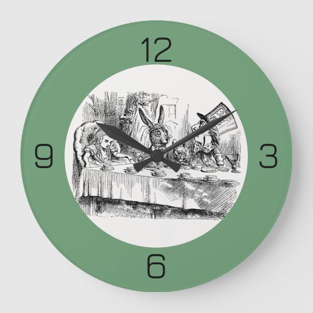 Alice i Wonderland Party - Mad Hatters Tea Party Stor Klocka (Framsida)