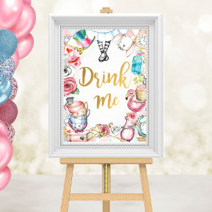 Alice i Wonderland Party Sign, Drink Me Sign Poster