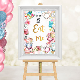 Alice i Wonderland Party Sign, Eat Me Sign Poster
