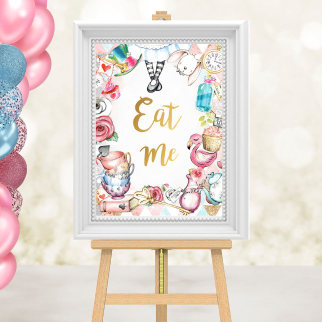 Alice i Wonderland Party Sign, Eat Me Sign Poster (Skapare uppladdad)