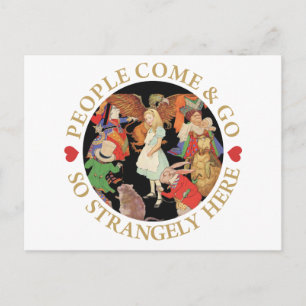 Alice i Wonderland - People Kom and Go Vykort