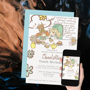 Alice i Wonderland Personlig Party Inbjudningar