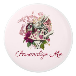 Alice i Wonderland Personligen White Rabbit Knopp