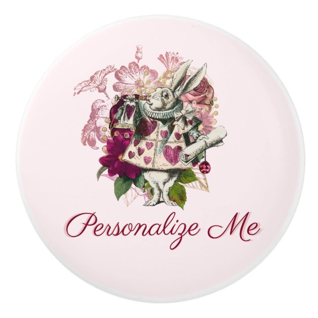 Alice i Wonderland Personligen White Rabbit Knopp (Framsidan)