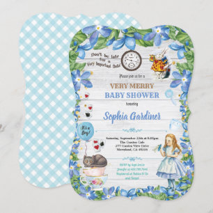 Alice i Wonderland pojke duschinbjudan Inbjudningar