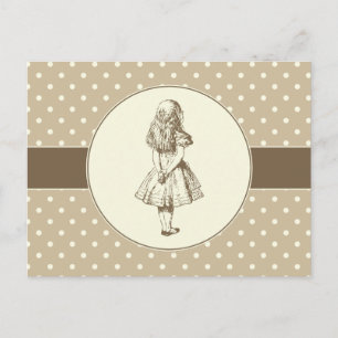 Alice i Wonderland Polka dots Vykort