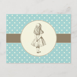 Alice i Wonderland Polka dots Vykort
