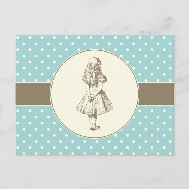 Alice i Wonderland Polka dots Vykort (Framsida)