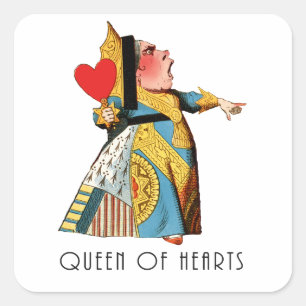 Alice i Wonderland Queen of Hearts Fyrkantigt Klistermärke