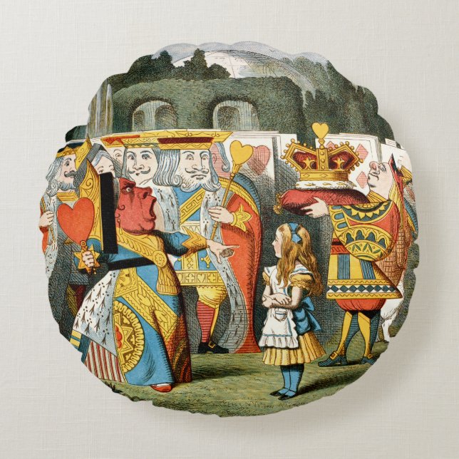 Alice i Wonderland Queen of Hearts Rund Kudde (Framsidan)